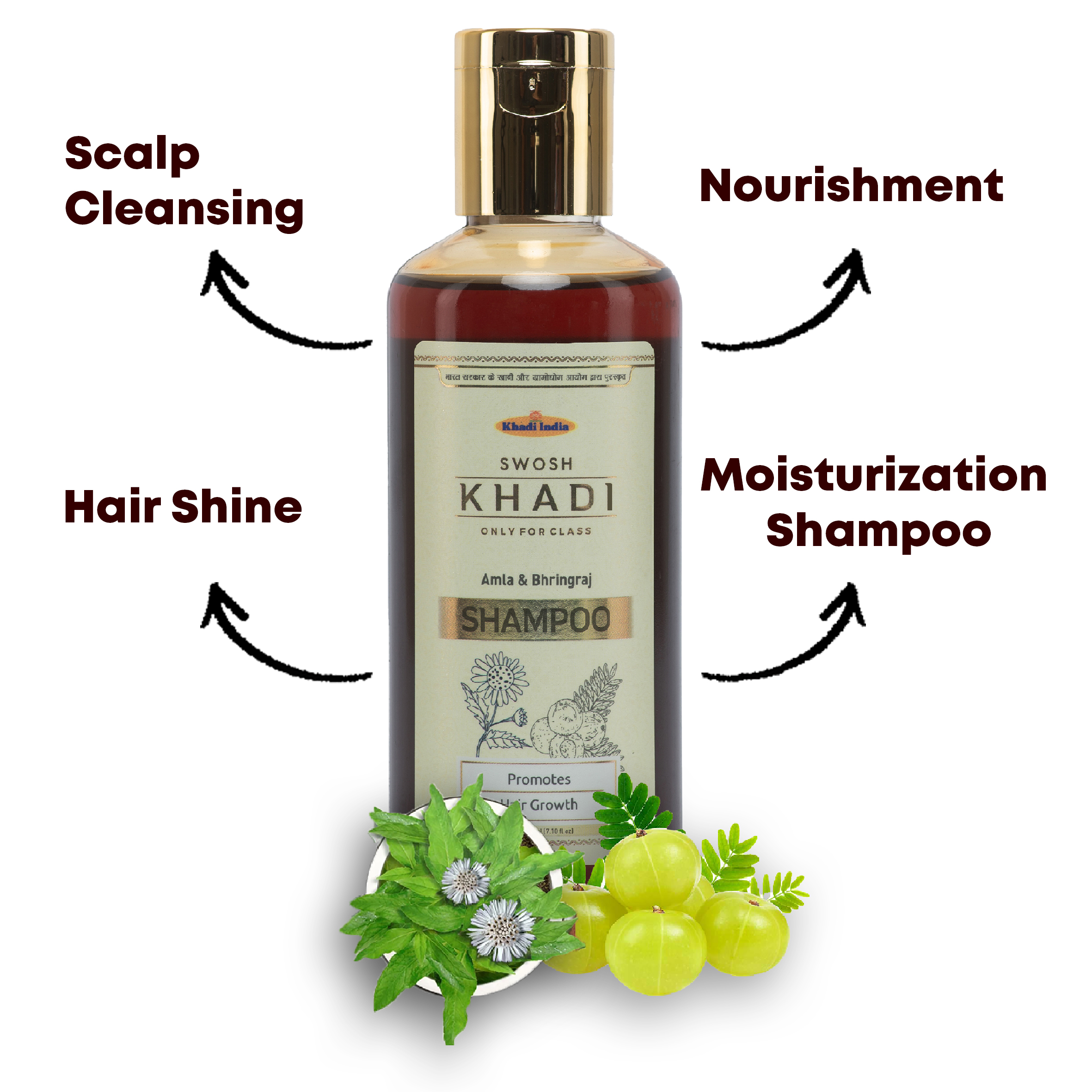 Swosh Khadi Amla & Bhringraj Hair Fall Control Shampoo Combo Pack 2 (420  ML) – Swosh
