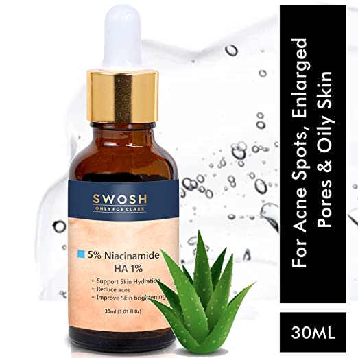 SWOSH 5% Niacinamide Face Serum With Hyaluronic Acid 1% Serum For Face (30ML)