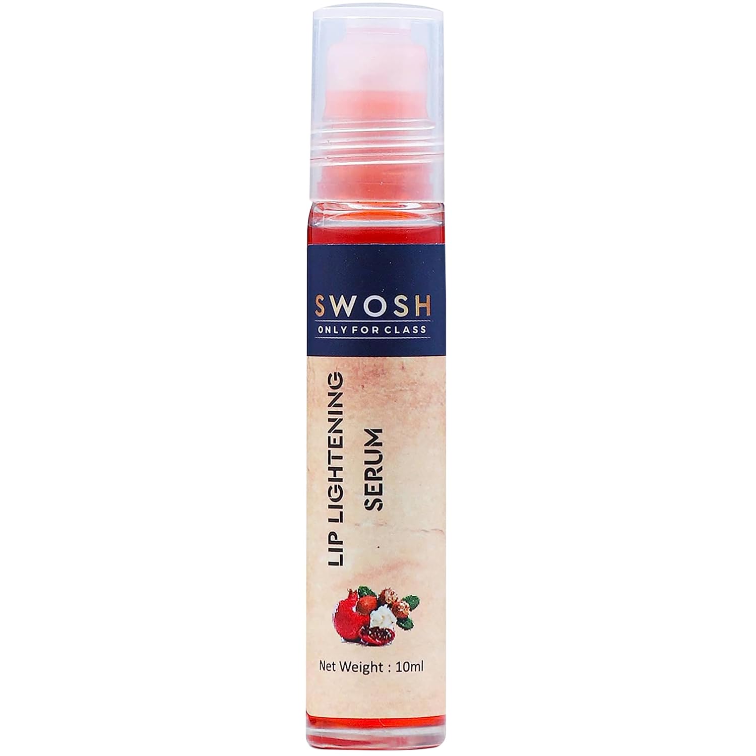 SWOSH Lip Lightening Serum Roll On 10 ML for Visibly Soft and Plump and Lightens Dry and Dark Lips To Pink(Orange Oil and Vitamin E) 100% Vegan, Natural - Paraben and Sulfate Free